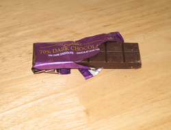 Chocolate =50g, fat =21g, sugar =15g, flavanols =?