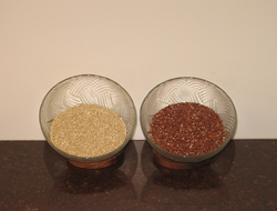 White and red quinoa seeds